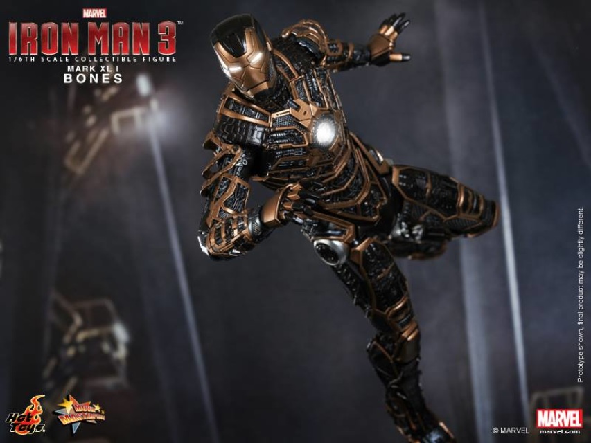 Hot Toys MMS 251 Iron Man 3 Mark 41 XLi xli Bones Tony Stark 12 inch Figure NEW 