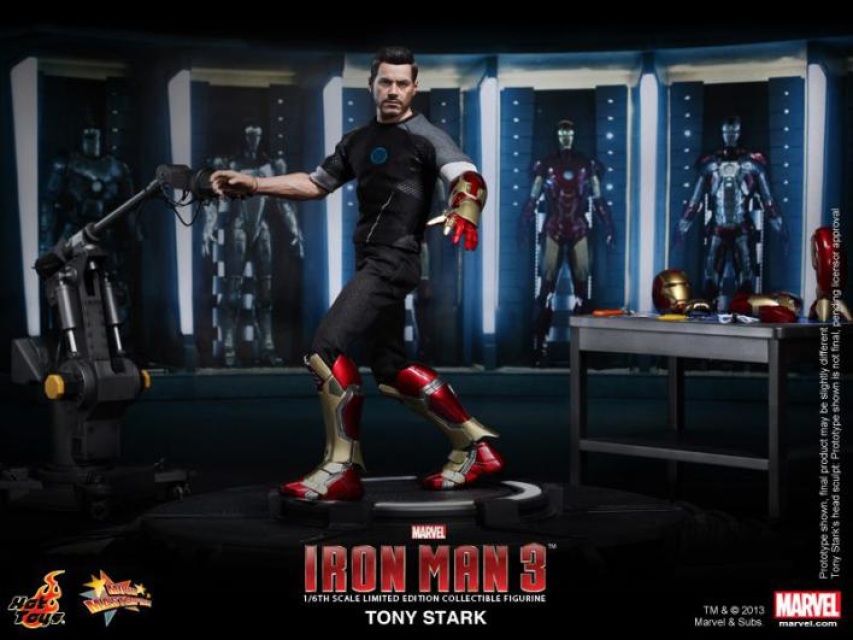 Hot Toys Tony Stark cabeza esculpida de prueba de armadura Iron Man 3 